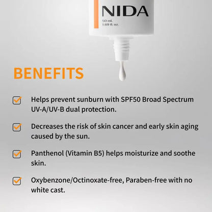 NIDA Invisible Fit Sunscreen SPF50