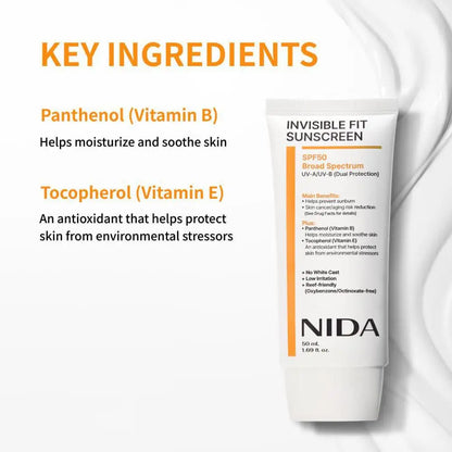 NIDA Invisible Fit Sunscreen SPF50